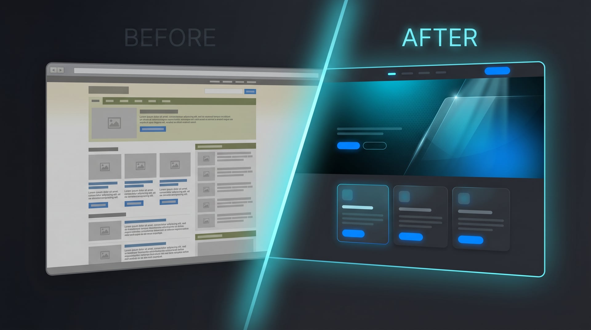 Redesign strony — modern landing page mockup